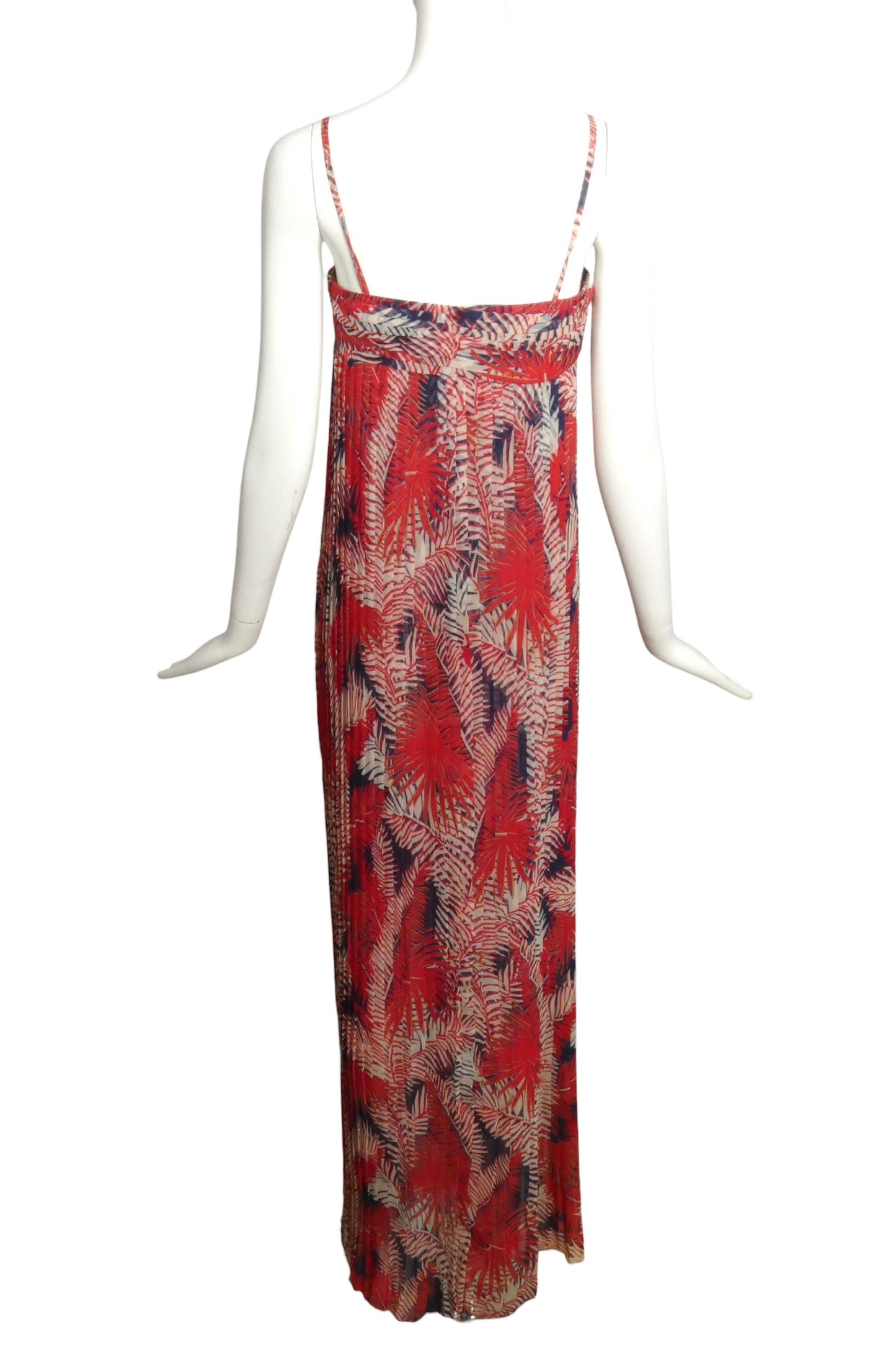 1990s Printed Silk Chiffon Evening Dress, Size 2