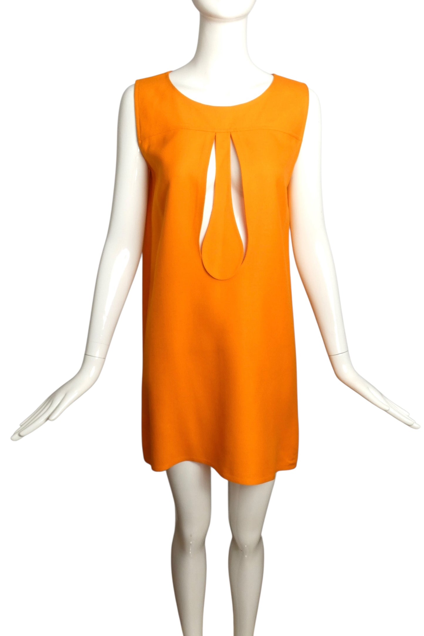 2002 Orange Cutout Trapeze Dress, Size 4