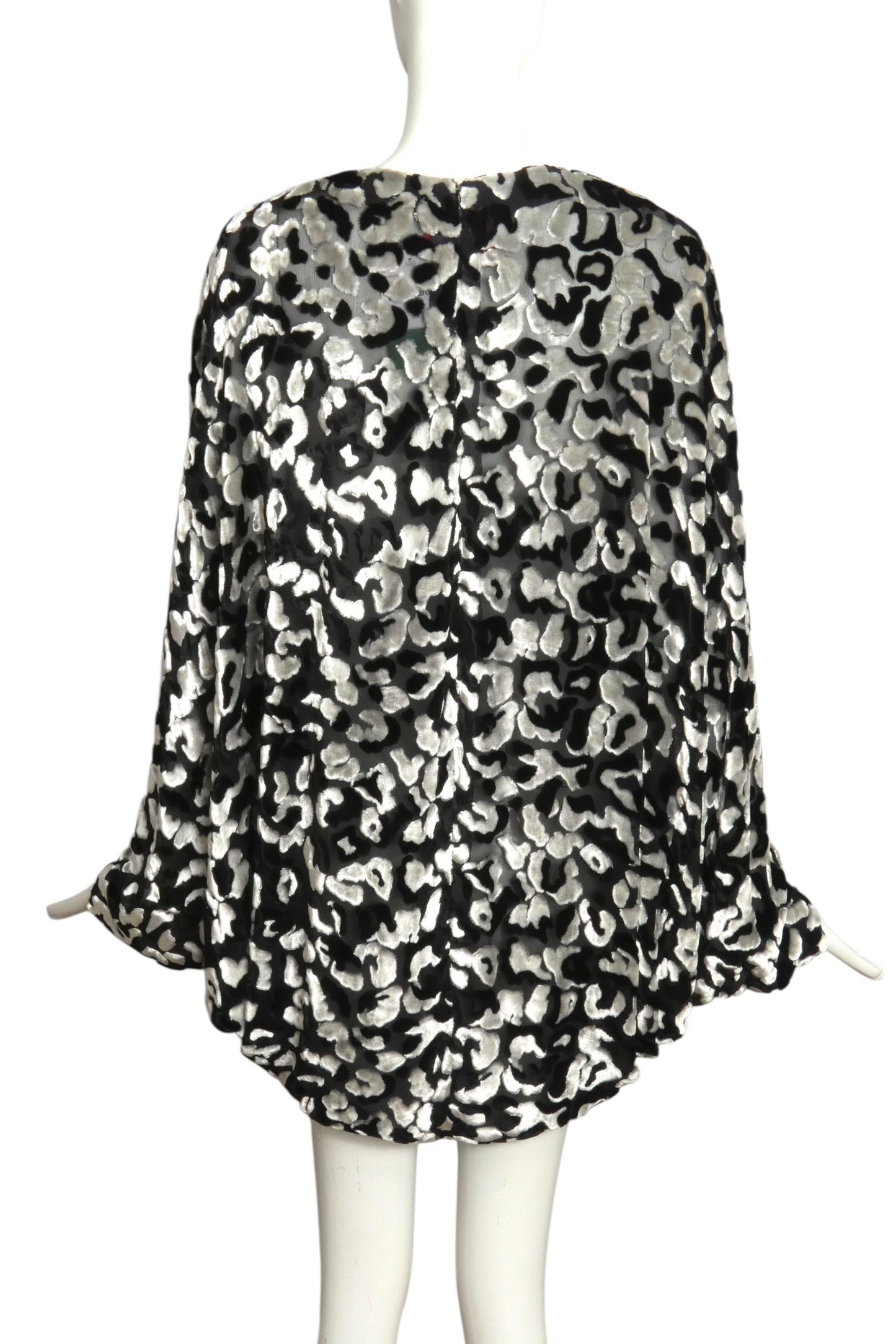 PIERRE CARDIN - 1998 Black & White Voided Velvet Top, Size 8