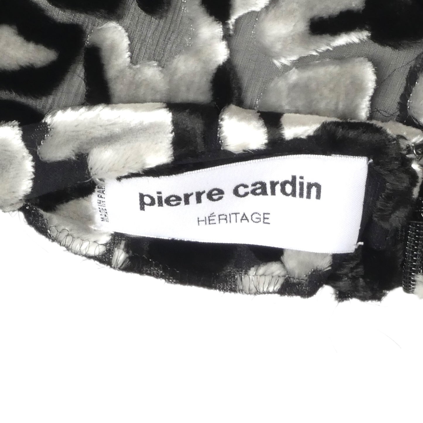 PIERRE CARDIN - 1998 Black & White Voided Velvet Top, Size 8