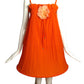 2009 Orange Plisse Pleated Hoop Dress, Size 6