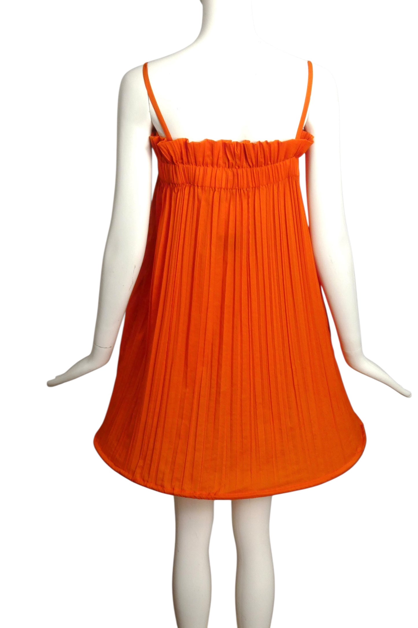 2009 Orange Plisse Pleated Hoop Dress, Size 6