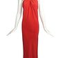 1990s Red Bias Cut Silk Gown, Size 4