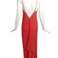 1990s Red Bias Cut Silk Gown, Size 4