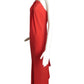 1990s Red Bias Cut Silk Gown, Size 4