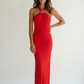 1990s Red Bias Cut Silk Gown, Size 4