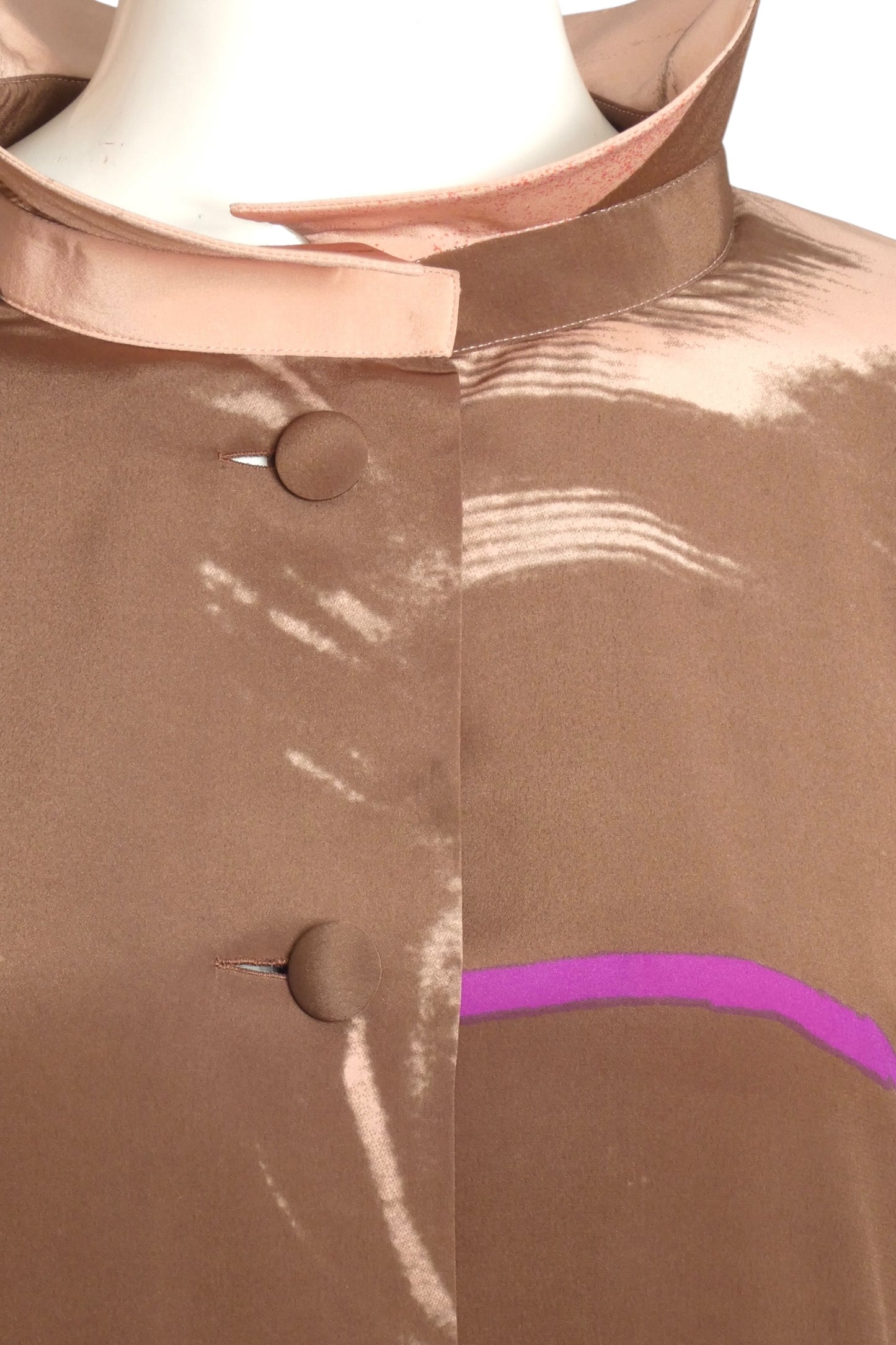 PIERRE CARDIN CREATION- 1970s Multi Color Silk Blouse, Size 6