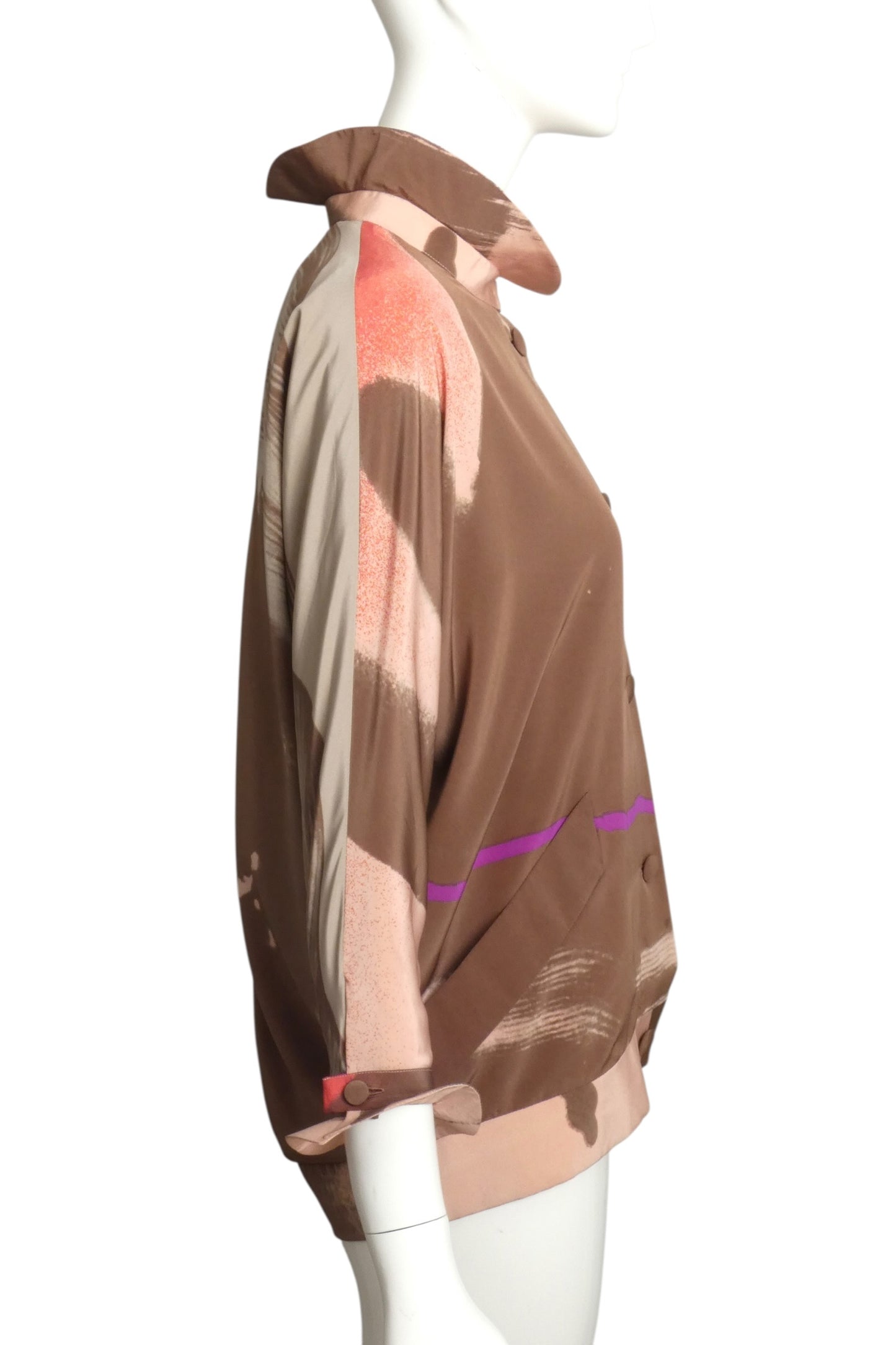 PIERRE CARDIN CREATION- 1970s Multi Color Silk Blouse, Size 6