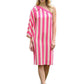 1999 Pink & Ivory Stripe One Shoulder Dress, Size 4