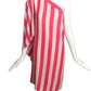 1999 Pink & Ivory Stripe One Shoulder Dress, Size 4