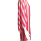 1999 Pink & Ivory Stripe One Shoulder Dress, Size 4