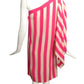 1999 Pink & Ivory Stripe One Shoulder Dress, Size 4