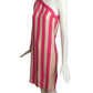 1999 Pink & Ivory Stripe One Shoulder Dress, Size 4