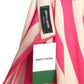 1999 Pink & Ivory Stripe One Shoulder Dress, Size 4