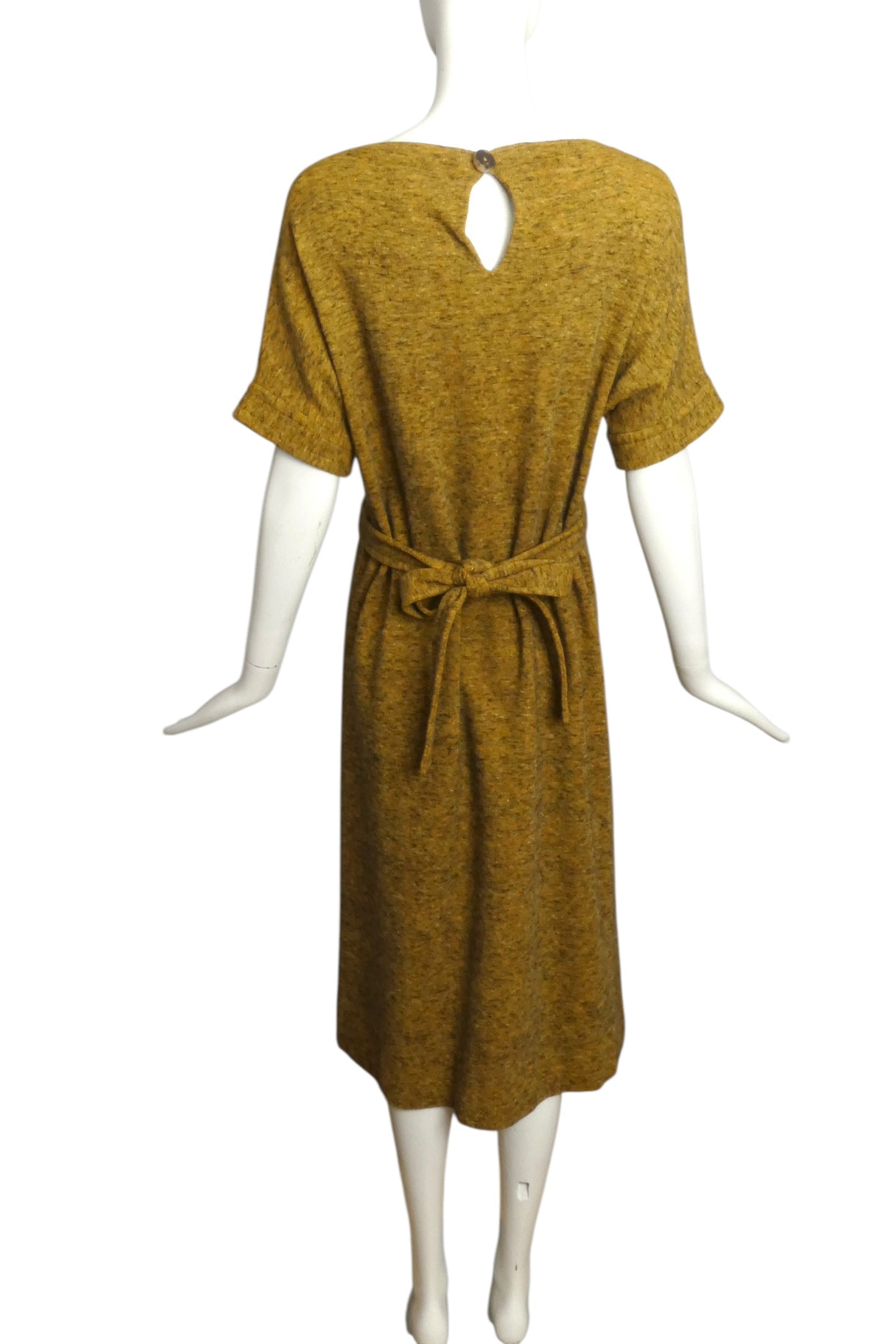 1970s Yellow Wool Knit Dress, Size 8