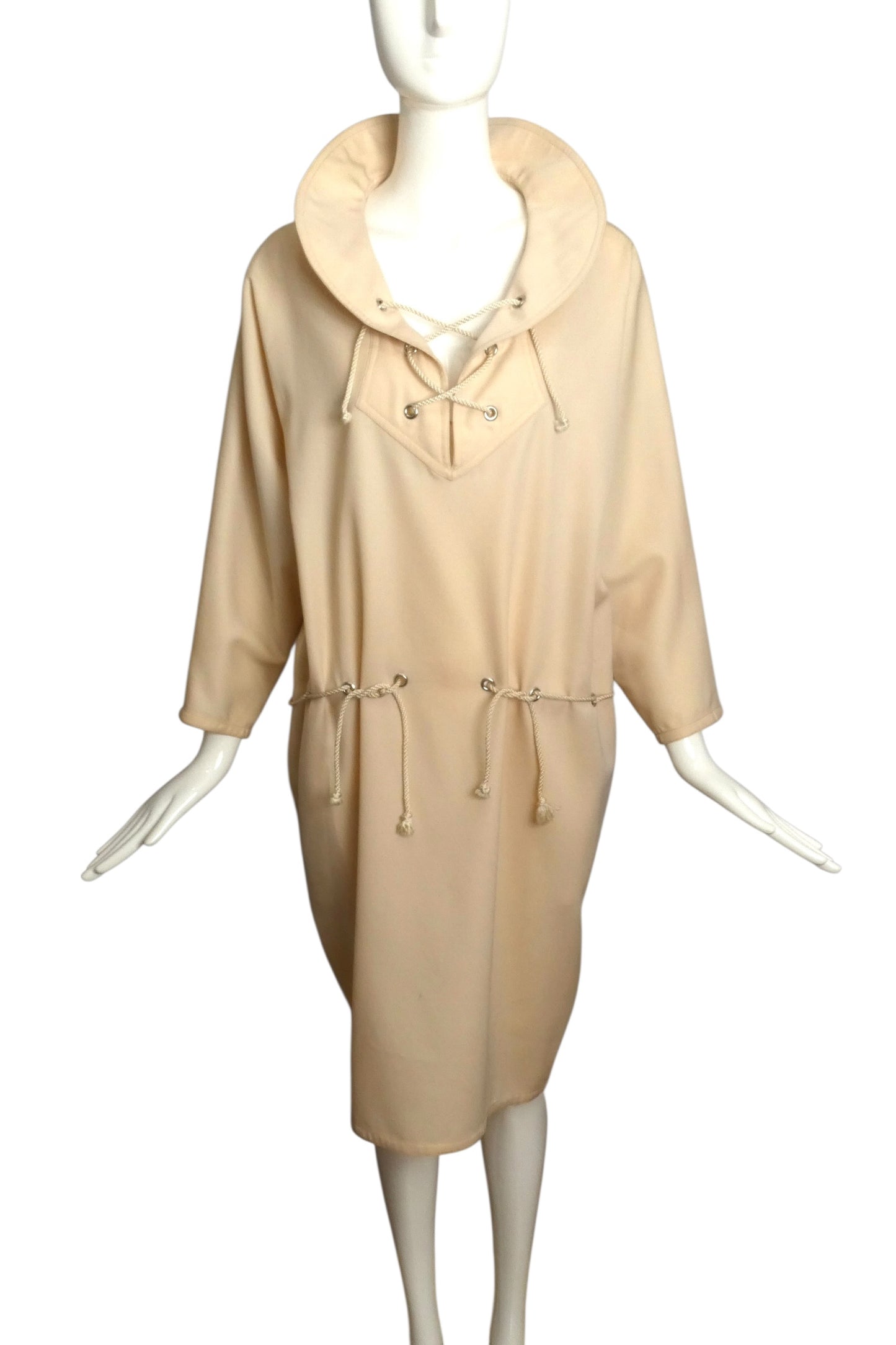 1993 Ivory Wool Sac Dress, Size 10