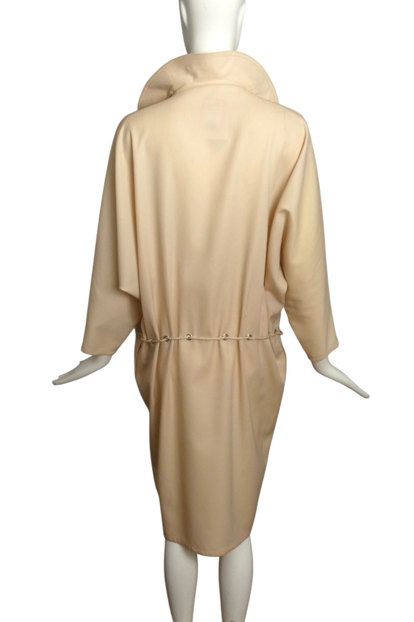 1993 Ivory Wool Sac Dress, Size 10