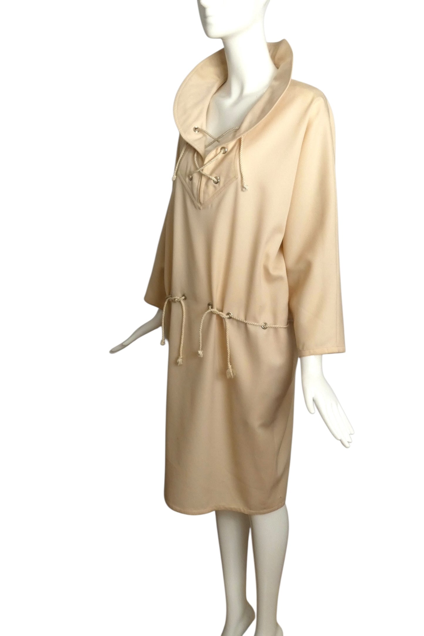 1993 Ivory Wool Sac Dress, Size 10