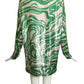 1989 Green & Ivory Sequin Cocktail Dress, Size 10