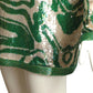 1989 Green & Ivory Sequin Cocktail Dress, Size 10