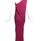 1998 Raspberry One Shoulder Crepe Gown, Size 2