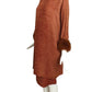 1980s 2pc Rust Knit Fur Trimmed Ensemble, Size 10