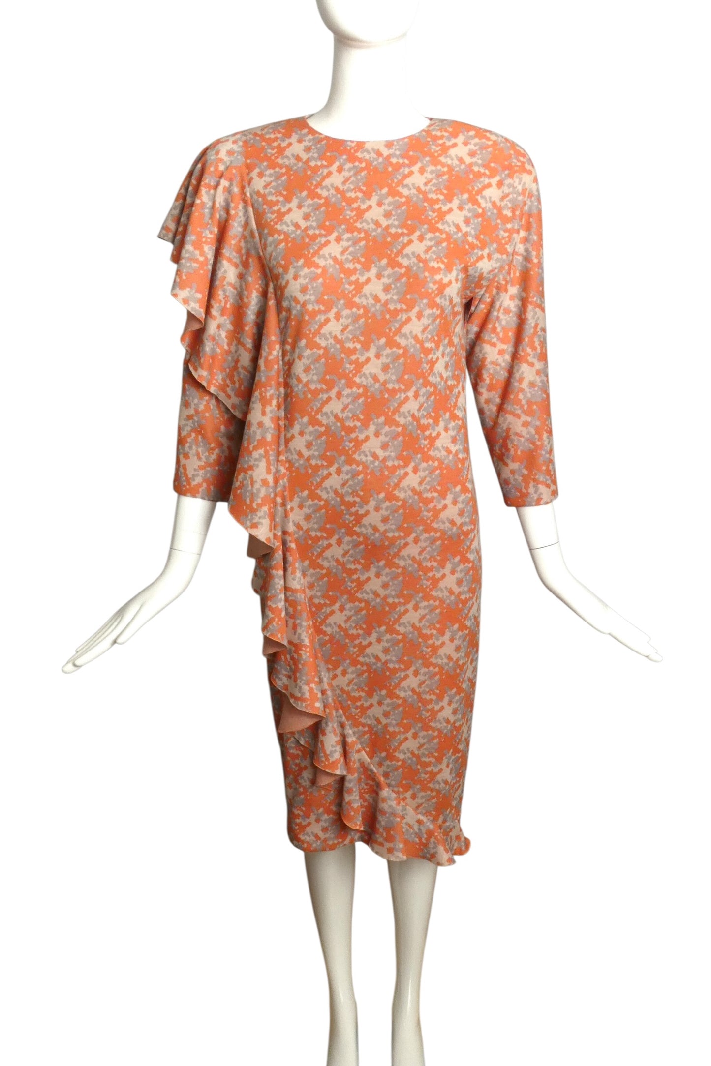 1984 Multi Color Wool Knit Dress, Size 4