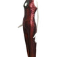2011 2pc Red Sequin Jumpsuit & Chiffon Hoop Coat, Size 2