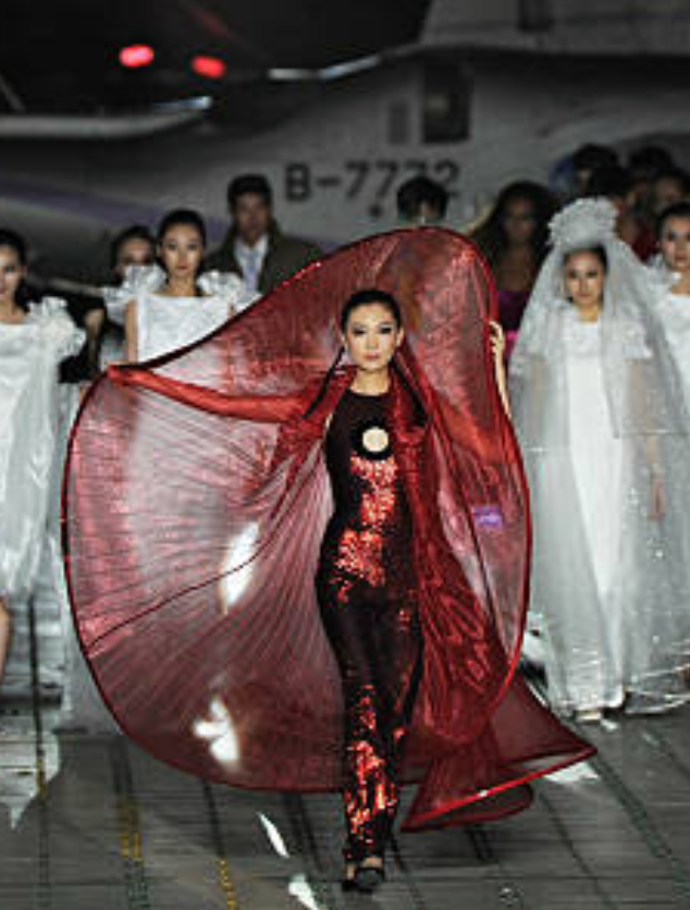 2011 2pc Red Sequin Jumpsuit & Chiffon Hoop Coat, Size 2