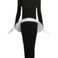 2012 Black & White Jersey Knit Hoop Gown, Size 4