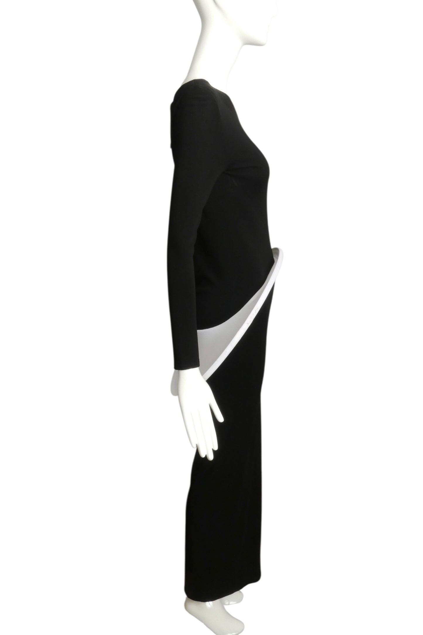 2012 Black & White Jersey Knit Hoop Gown, Size 4
