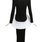2012 Black & White Jersey Knit Hoop Gown, Size 4