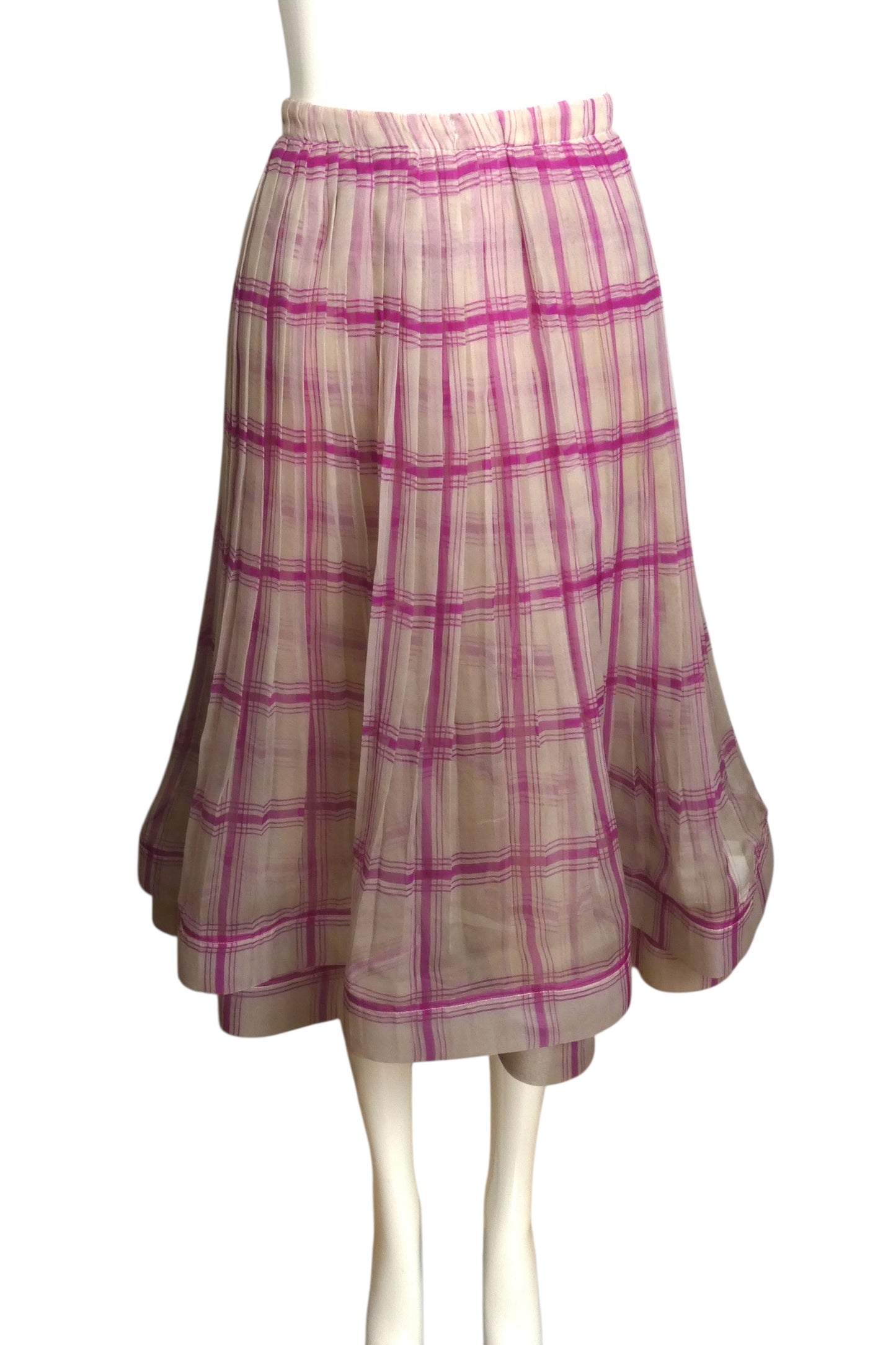 1980s Silk Organza Pleat Skirt, Size 6