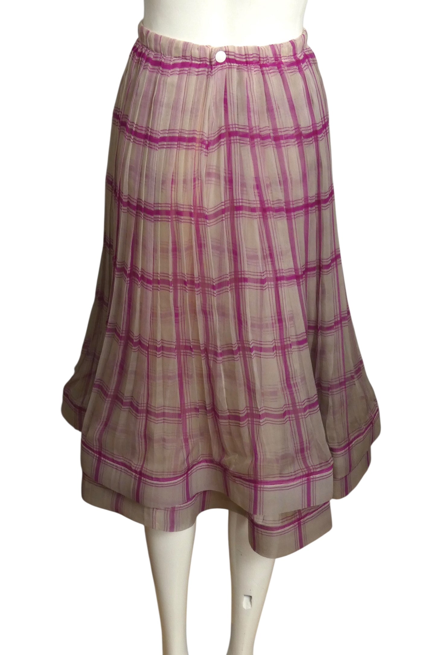 1980s Silk Organza Pleat Skirt, Size 6