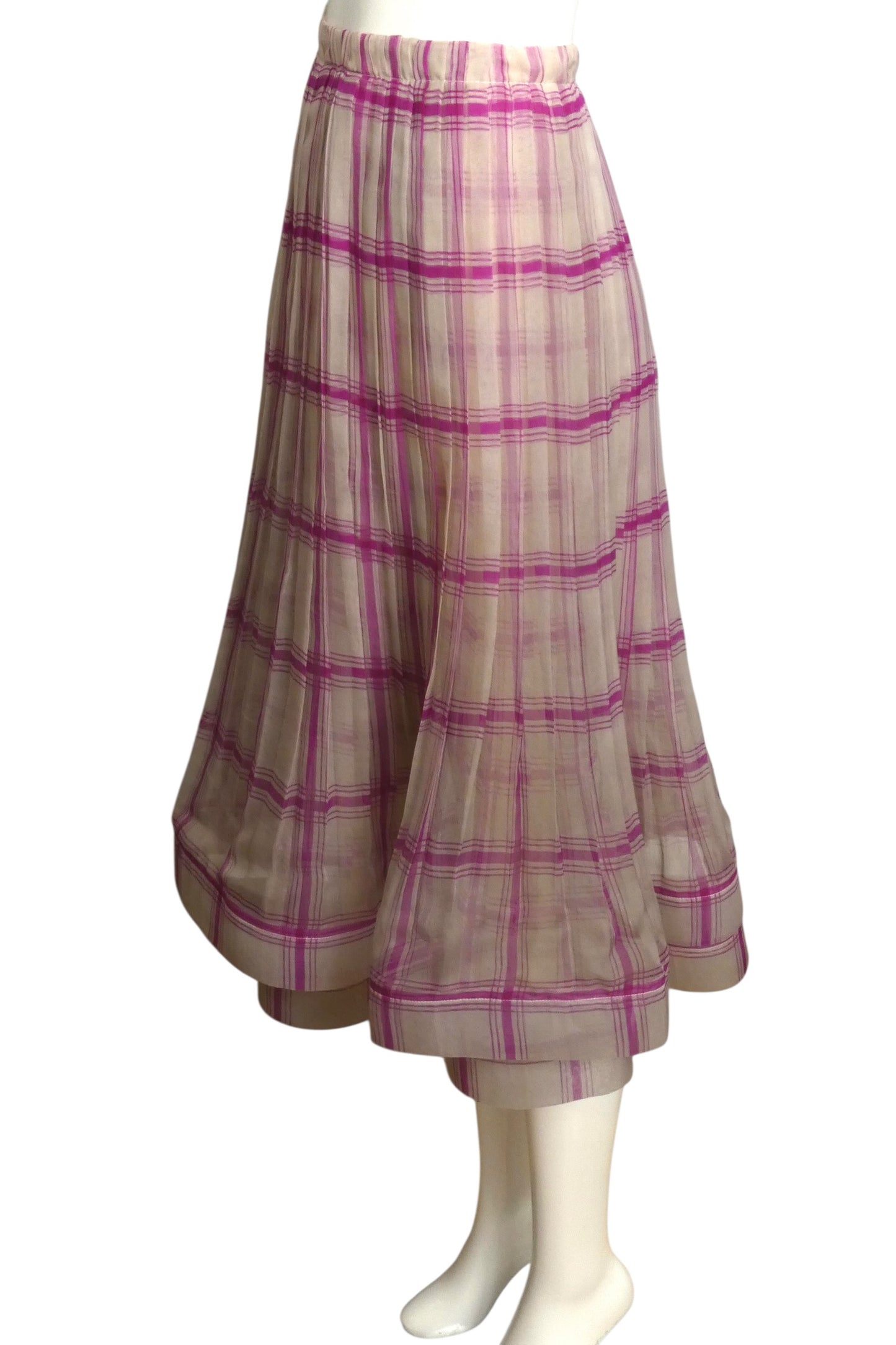 1980s Silk Organza Pleat Skirt, Size 6