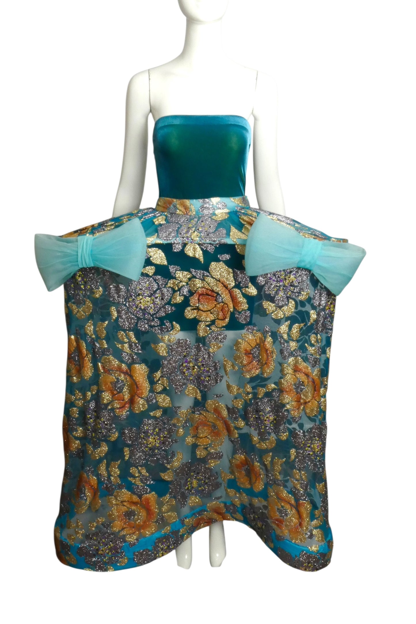 2011 Teal Pannier Skirt & Dress, Size 2