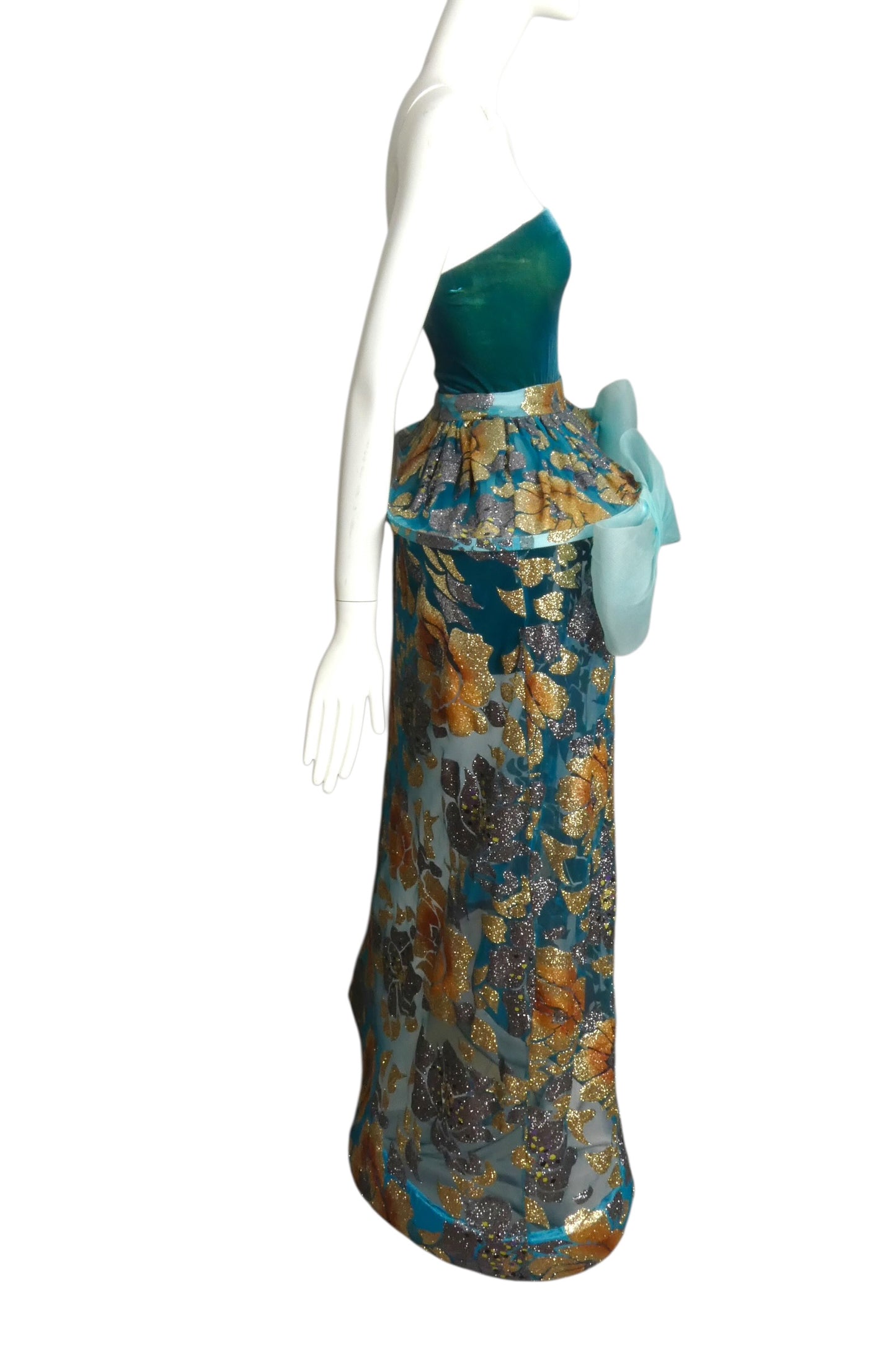 2011 Teal Pannier Skirt & Dress, Size 2