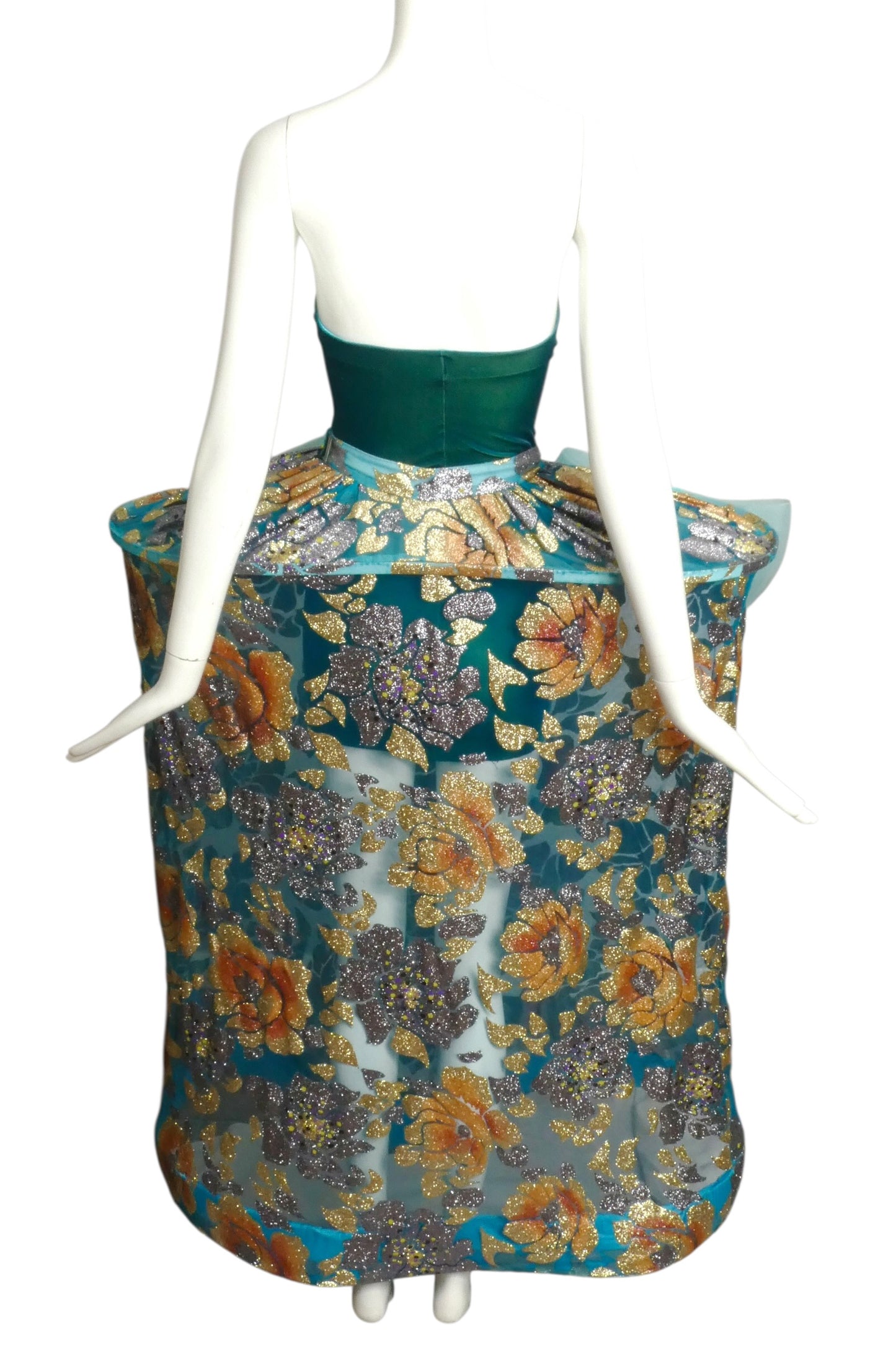 2011 Teal Pannier Skirt & Dress, Size 2