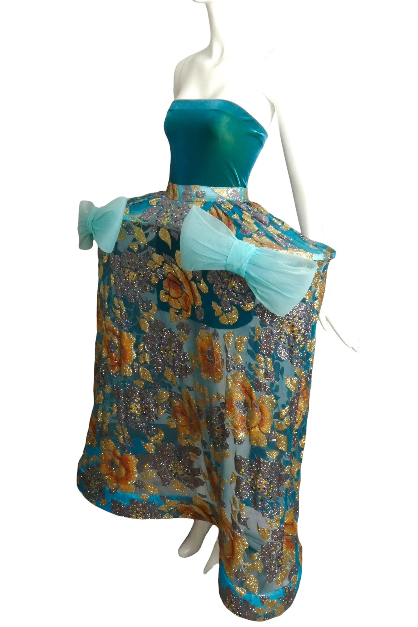 2011 Teal Pannier Skirt & Dress, Size 2
