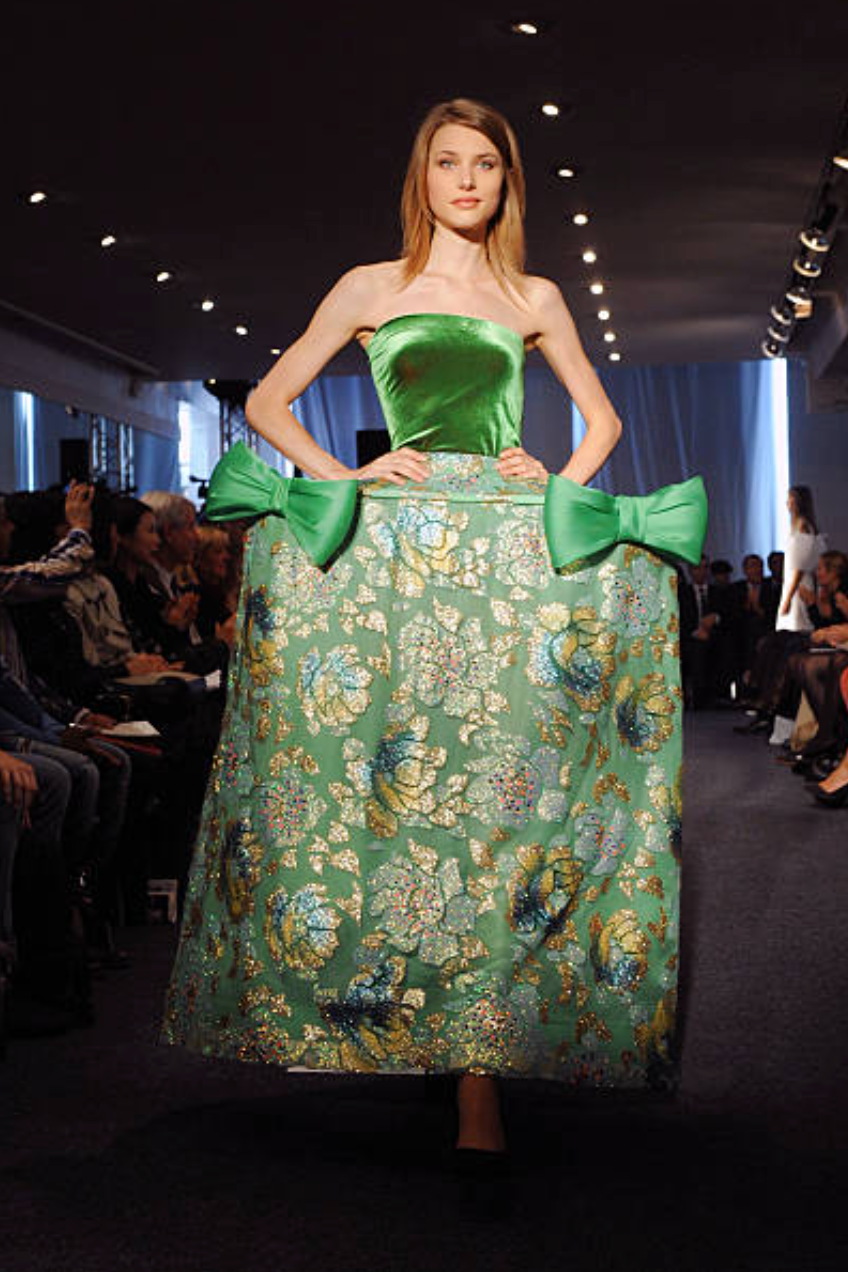 2011 Green Pannier Skirt & Dress, Size 2
