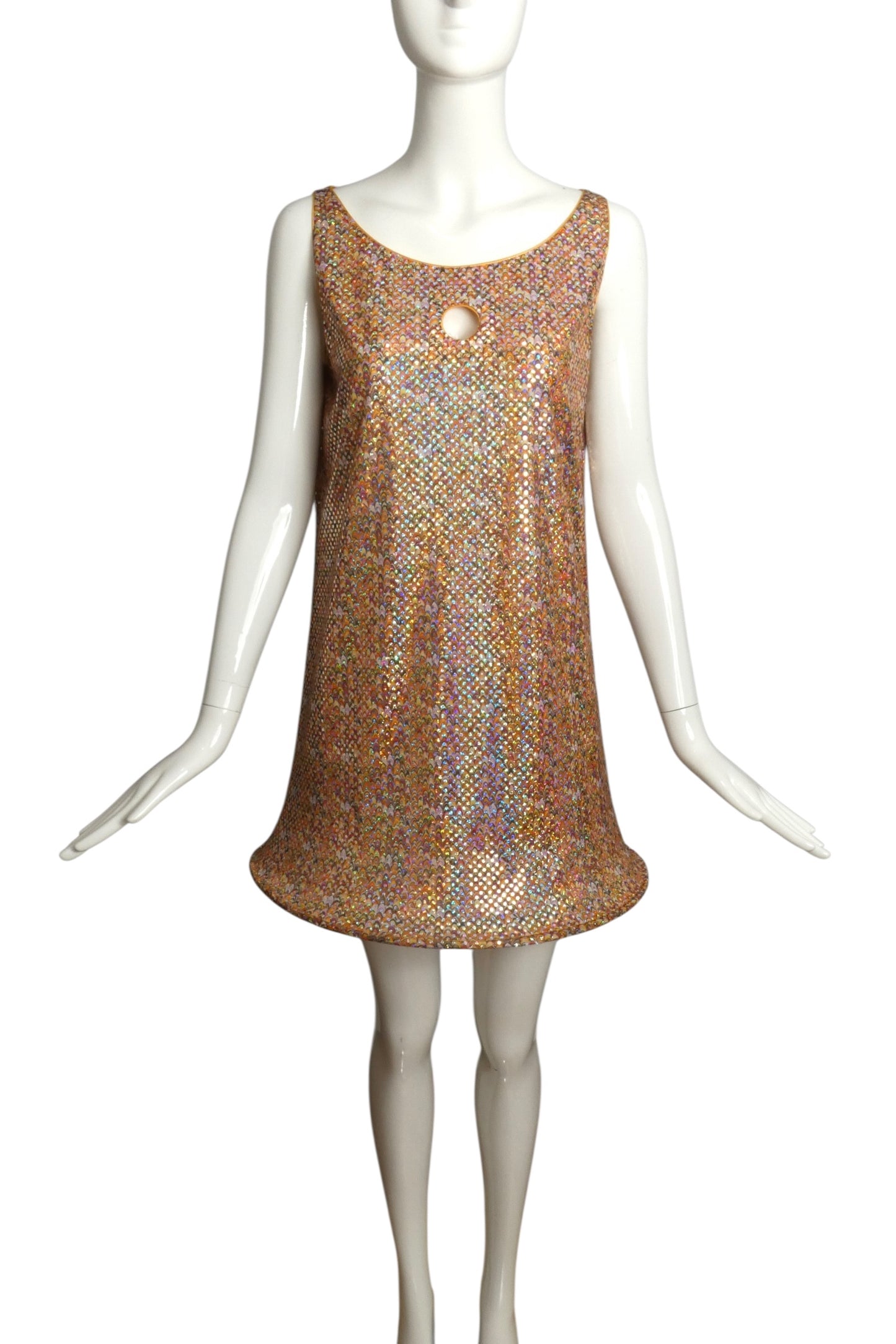 2009 Multi Color Printed Knit Hoop Dress, Size 8