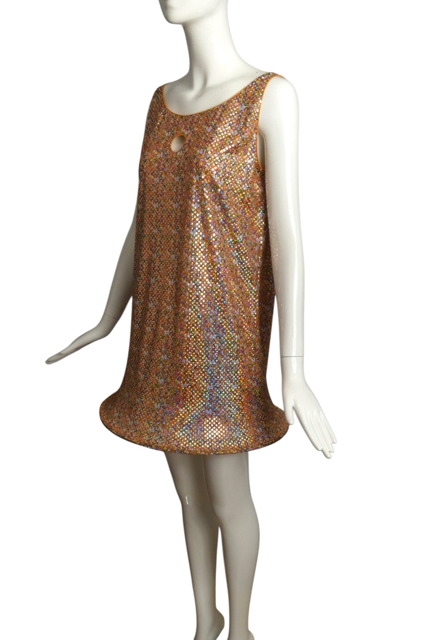 2009 Multi Color Printed Knit Hoop Dress, Size 8