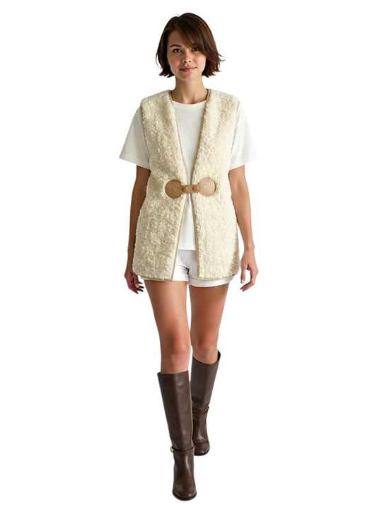 2008 Ivory Boucle  Knit Vest, Size 10