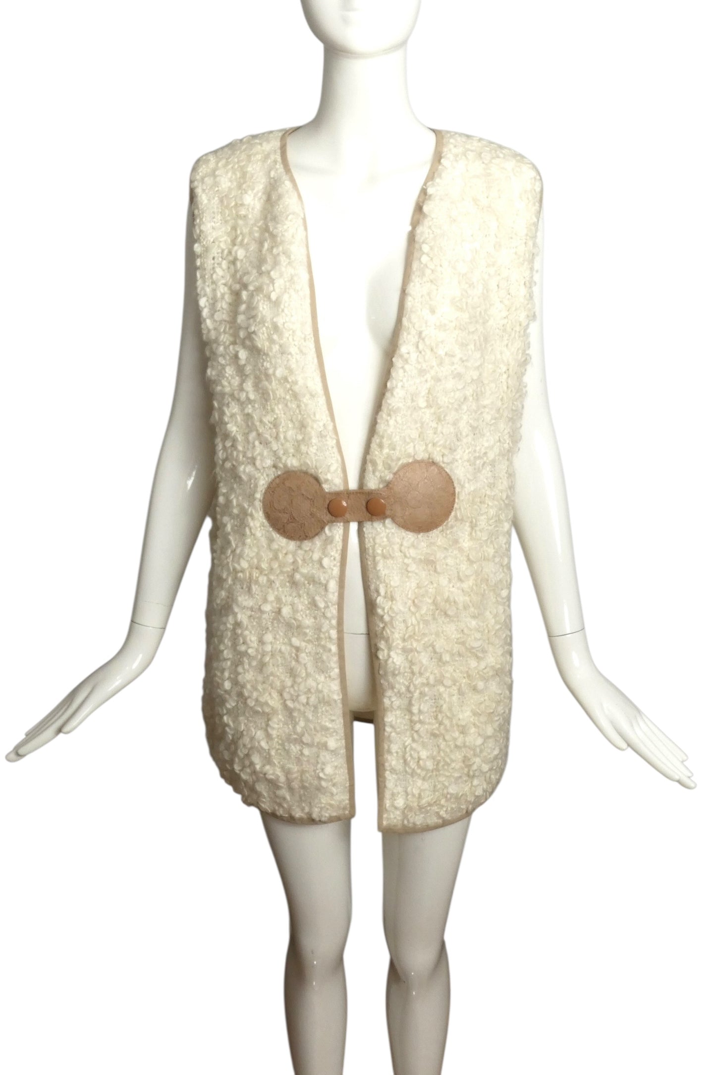 2008 Ivory Boucle  Knit Vest, Size 10