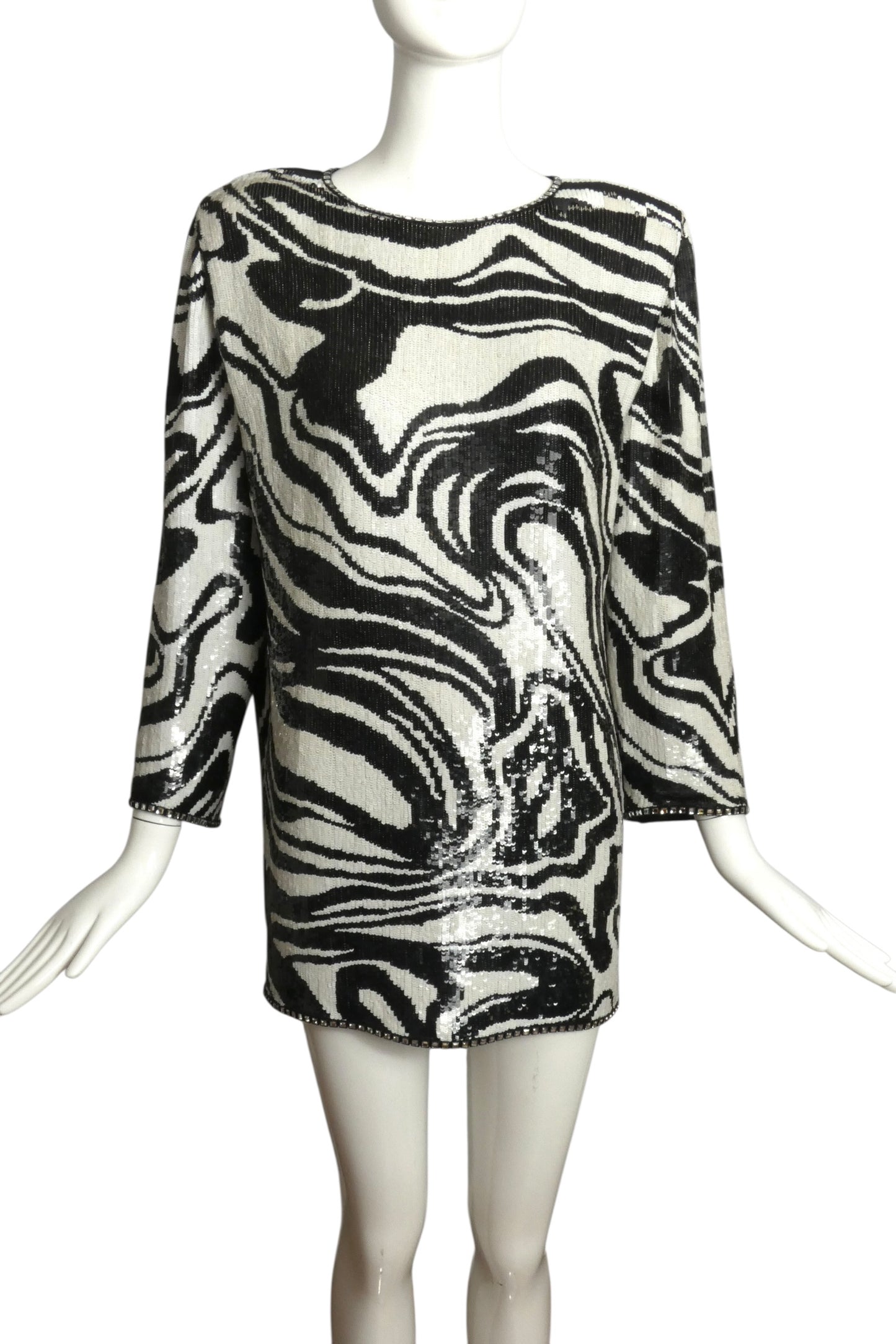 1989 Sequin & Rhinestone Mini Dress, Size 10