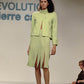 2000 Lime Wool Carwash Skirt Suit, Size 8