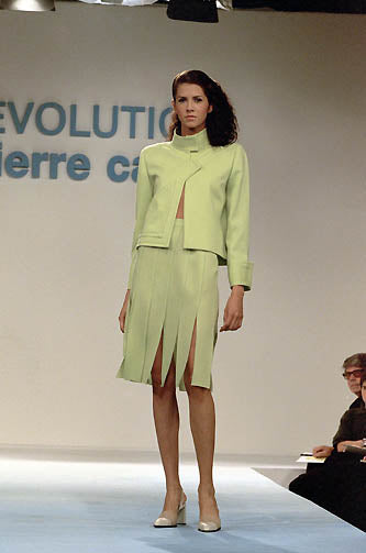 2000 Lime Wool Carwash Skirt Suit, Size 8
