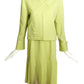 2000 Lime Wool Carwash Skirt Suit, Size 8