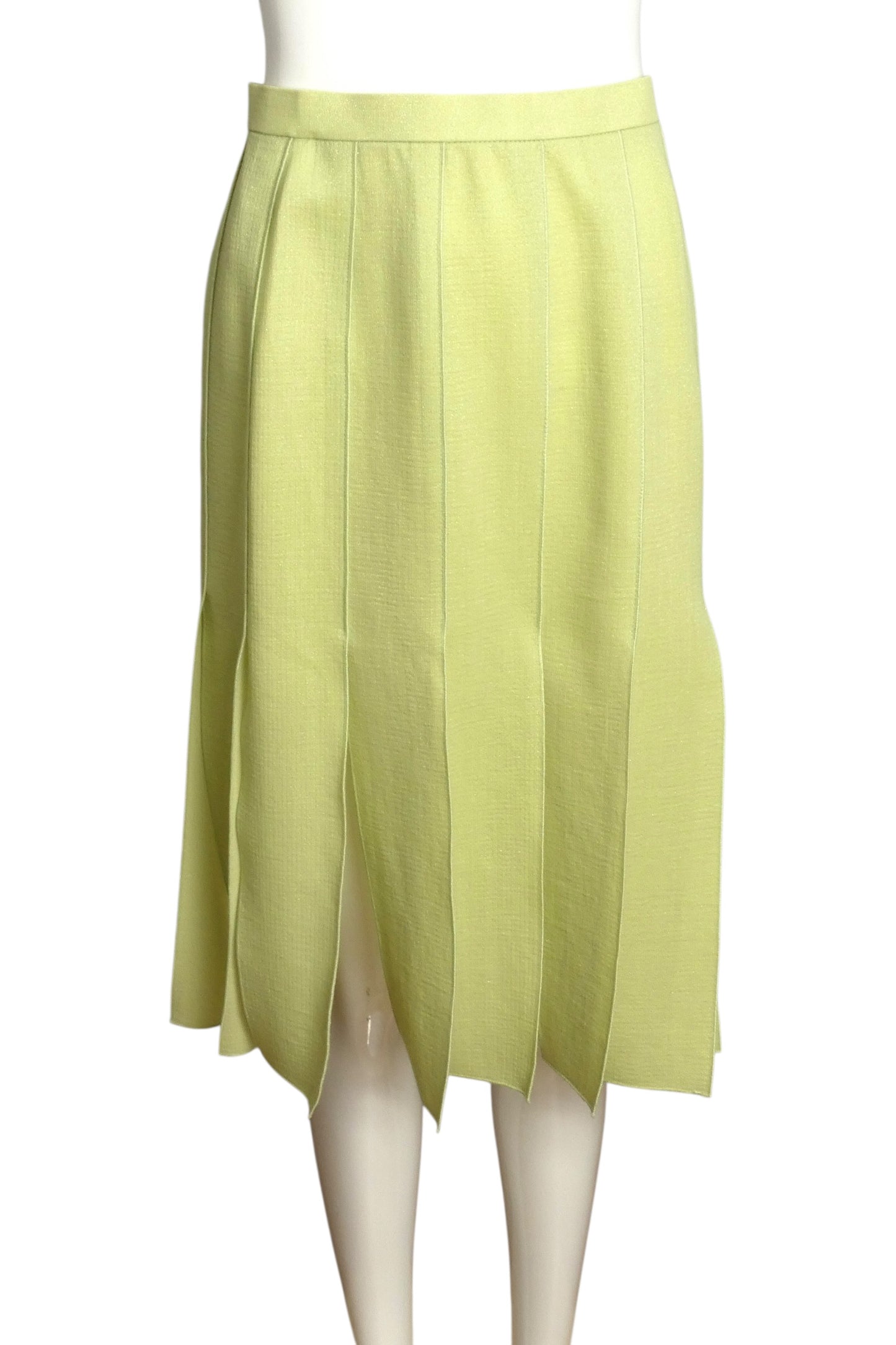 2000 Lime Wool Carwash Skirt Suit, Size 8