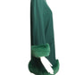 PIERRE CARDIN (HAUTE COUTURE) - 1990 Green Worsted Wool Fur Trimmed Coat, Size 12